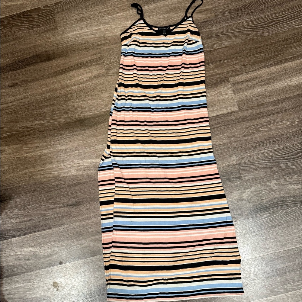 Derek Heart Multicolor Striped Maxi Dress